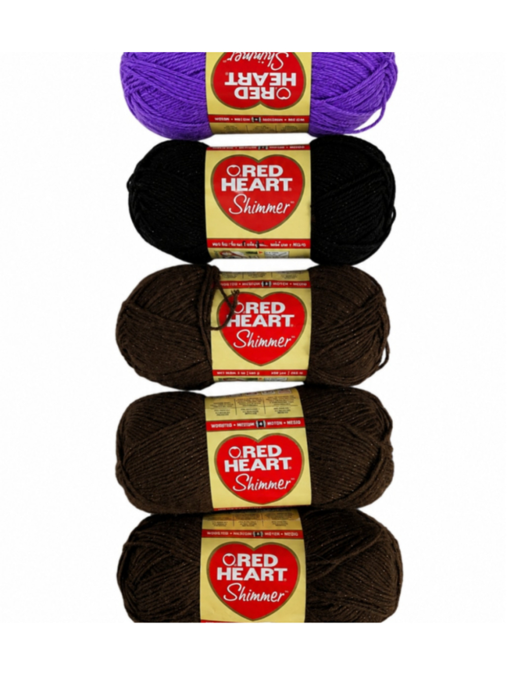 Red Heart Shimmer Yarn Lot of 5